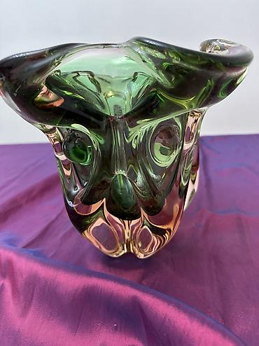 glass: Чешская ваза из гутного цветного стекла — 2