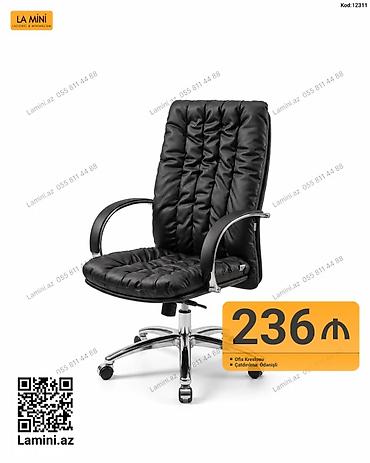 Ofis mebeli: Ofis kreslosu – kod: 12311 - Rəng: qara - Material: yumşaq — 1