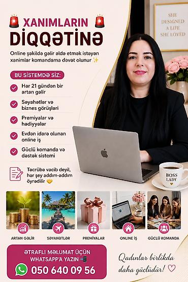 salon isi: Xanımlar üçün online gəlir sistemi – komandaya qoşulmaq imkanı — 1