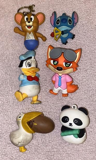 Игрушечные фигурки: Kolleksiyavi rezin/ PVC fiqurlar və brelok dəsti - 6 ədəd sevimli — 1