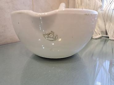 qoz findiq: Ağ keramika dibək və həvəng dəsti - Material: qalın, ağır — 2