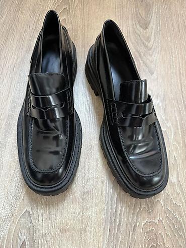 Лоферы, 41, Massimo Dutti, Б/у, цвет - Черный