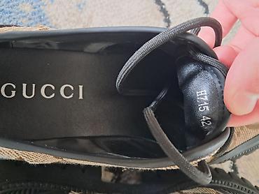 Ayaqqabılar: Məhsul: Gucci kişi ayaqqabısı - Model: GG monoqram naxışlı bağlamalı — 3