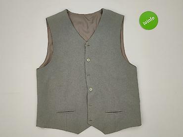 pull i bear bluza: Męska kamizelka garniturowa, rozmiar 52. - Kolor: szary melanż - Krój — 2