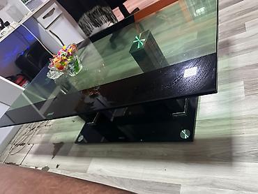 l masalar: Şüşə üstlü salon/çay masası - Modern dizayn: düzbucaqlı forma — 4