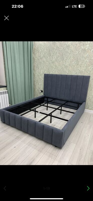 диван с матрасом: Диван-кровать, цвет - Серый, Б/у