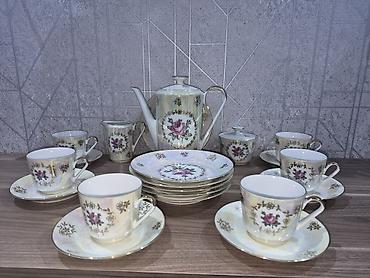 çaynı serviz: Çay dəsti, rəng - Ağ, Farfor, Almaniya — 1