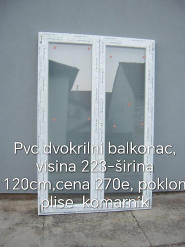 watch beograd: PVC dvokrilni balkonac - Dimenzije: visina 223 cm, širina 120 cm - — 1