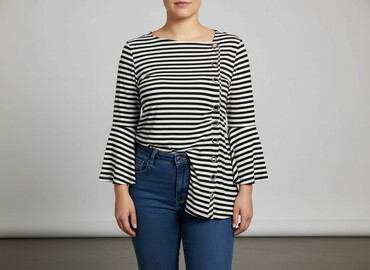 t shirty z baskinką: Papaya, Women's blouse, size 2XL