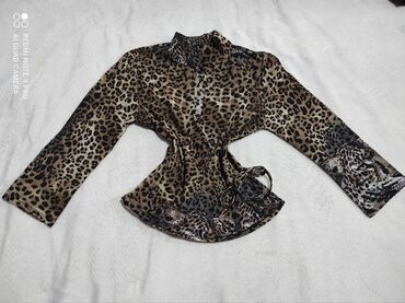 bluze za punije žene: S (EU 36), Poliester, Leopard, krokodil, zebra, bоја - Bež