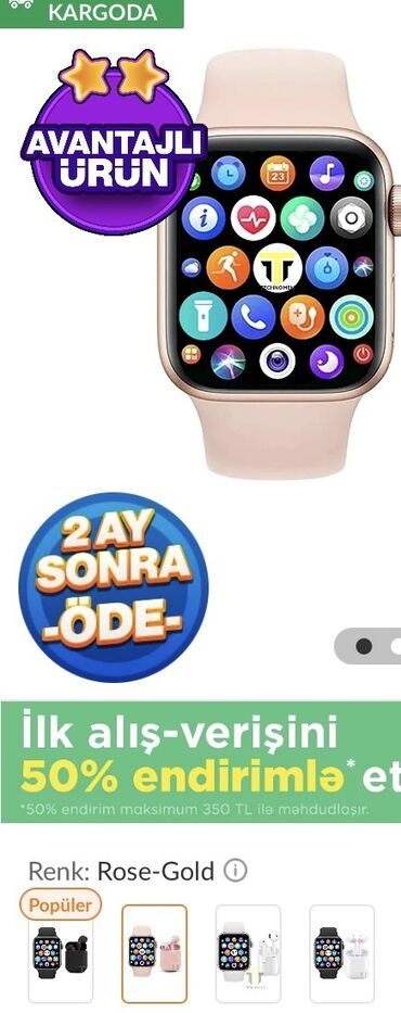 akıllı saat apple voc: Yeni, Smart saat, Sensor ekran, rəng - Çəhrayı