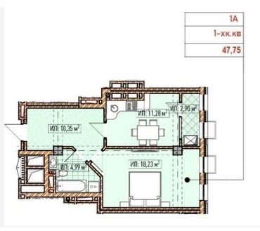 Продажа домов: 1 комната, 48 м², Элитка, 3 этаж, ПСО (под самоотделку)