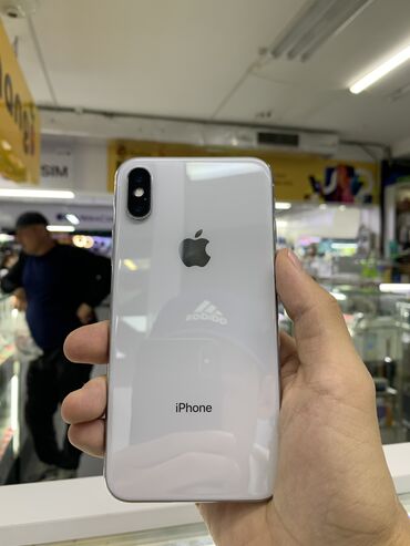 айыон x: IPhone X, Колдонулган, 256 ГБ, Ак, Заряддоочу түзүлүш, Коргоочу айнек, Каптама, 79 %