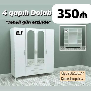 mebel kredit: *4 Qapılı Dolab 350 AZN 💥* *""Endirim Məhdud sayda""* ✔️Rəng seçimi