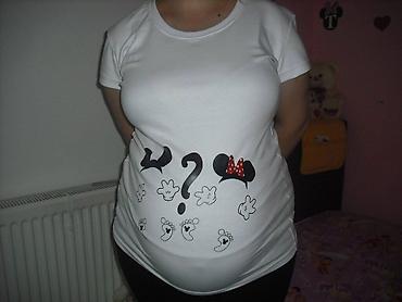 Majice kratkih rukava: Majice za trudnice sa štampom. Bele pamučne majice kratkih rukava sa — 8