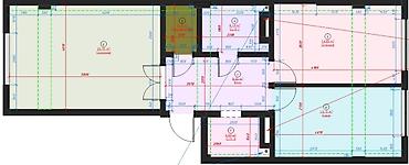 Продажа квартир: 2 комнаты, 70 м², Аламедин-1 мкр Элитка, 3 этаж, ПСО (под самоотделку) — 8