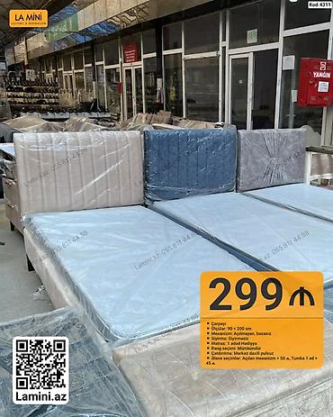 madeyra matras: Məhsul: Çarpayı - Ölçülər: 90 × 200 sm - Mexanizm: Açılmayan, bazasız — 1