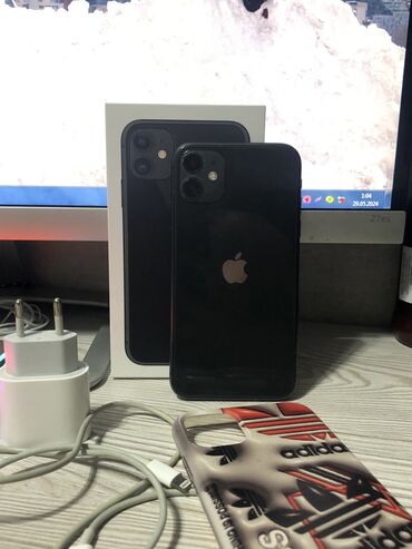 apple 4s əsli: IPhone 11, 128 GB, Qara, Zəmanət, Simsiz şarj, Face ID