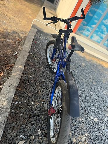 velosiped motoru elektrikli: Olympia dağ velosipedi - Rəng: mavi, loqotip və dekorativ yazılarla - — 2