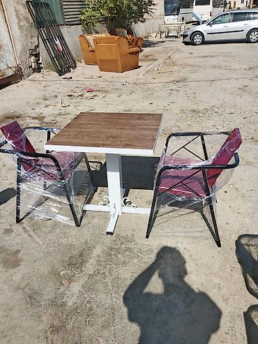 kicik masa kafe: Stullar ilə, Kvadrat masa, 2 nəfər — 1