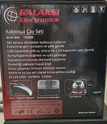 su cayniki: Elektrik caydan caynik Galaksi 1500 watt 1.8 litr su tutumlu demir — 7