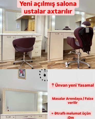 xadimə teleb olunur: Saç ustası tələb olunur, Yerin icarəsi, 1 ildən az təcrübə, Forma