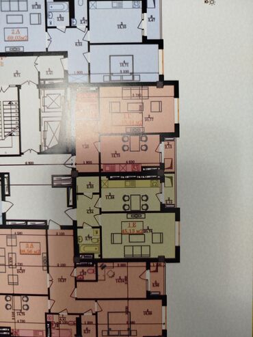квартиры ихлас: 1 комната, 43 м², Элитка, 8 этаж, ПСО (под самоотделку)