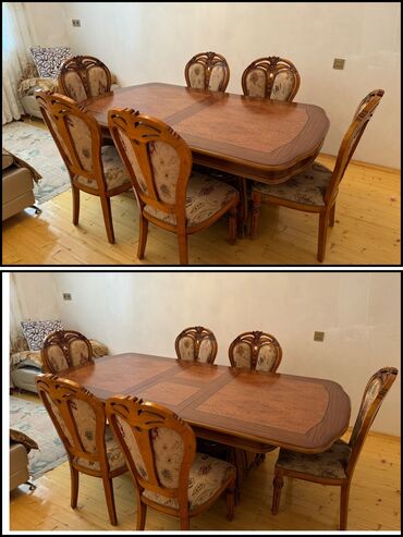 işlənmiş setkalar: *ZB* *MASA DƏSTİ* Qiymət *350 AZN* açılan 6 stul ünvan Ramana