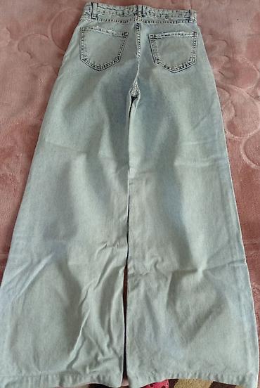 cins walvar: Geniş kəsimli açıq mavi cins şalvar - Model: wide-leg/straight — 1