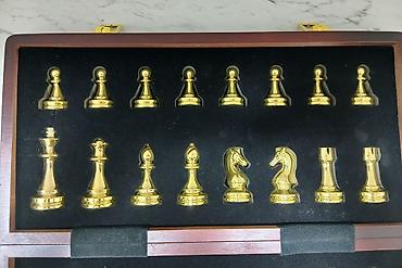 Şahmatlar: Metal fiqurlu taxta şahmat dəsti ♟️ Premium Metal Fiqurlu Şahmat — 2