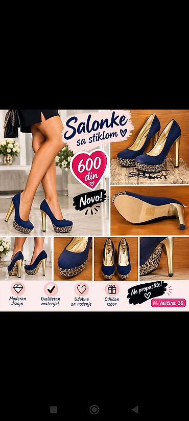 Salonke sa visokom štiklom - Model: klasične salonke sa platformom -