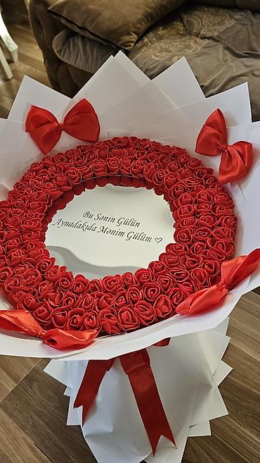 payız dekorları: Güzgülü suni 101 gül buketleri. İsteye uyğun hazırlanır — 6