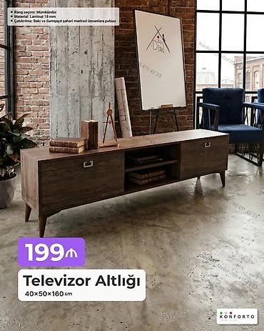 Ev və bağ: Televizor altlığı – ölçü: 40×50×160 sm. Material: 18 mm laminat — 1
