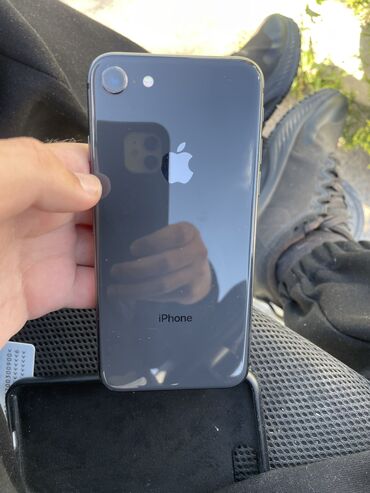Apple iPhone: IPhone 8, Б/у, 64 ГБ, Черный, Чехол, 100 %