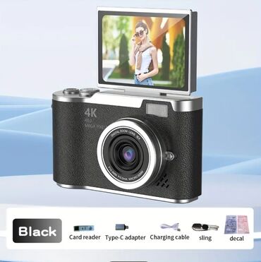 adapdır: 4K rəqəmsal foto-video kamera – selfi üçün çevrilən ekranlı - 4K
