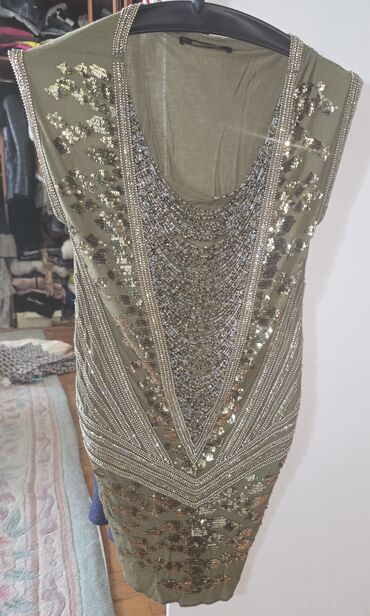 Haljine: Roberto Cavalli S (EU 36), bоја - Maslinasto zelena, Večernji, maturski, Kratkih rukava — 2