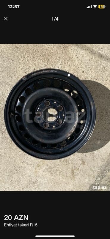 niva disk: R15 ehtiyat təkər diski - Ölçü: R15 (15 düym) - Material: Polad disk