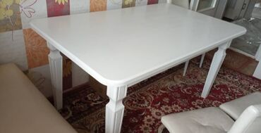 стол и стул для гостиной: Для зала Стол, цвет - Белый, Новый