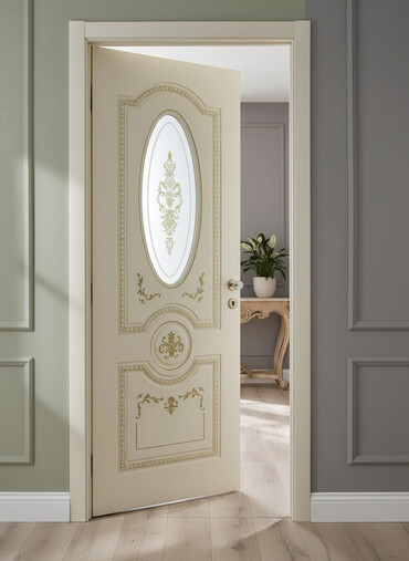 qapi pencere modelleri: Klassik üslubda interyer qapıları - Material: MDF üzərində boyalı