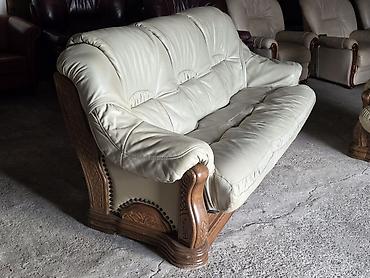 Stilske garniture: Kožna garnitura za dnevnu sobu – 1 - Sastav: trosed + dva fotelje - — 10