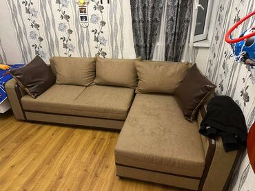 софа кровать: Угловой диван, Б/у, Раскладной, С подъемным механизмом, Ткань, Нет доставки