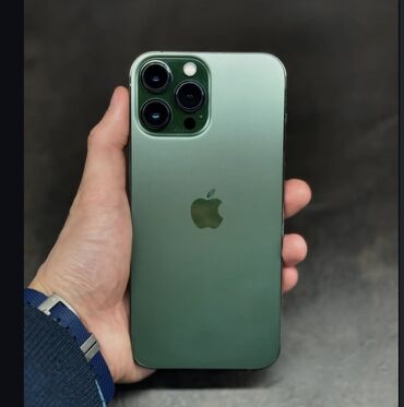 телефон 3500: IPhone 13 Pro Max, Б/у, 512 ГБ, Alpine Green, Зарядное устройство, Кабель, Чехол, 83 %