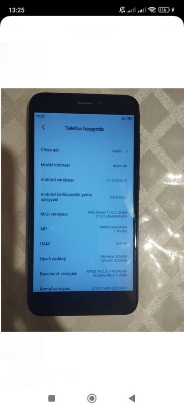 su filtiri sirketi: Redmi 4X, 32 GB, Sensor