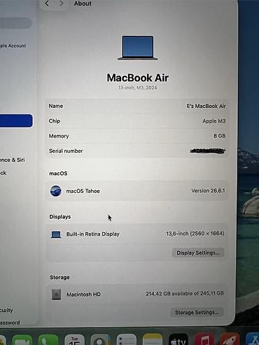 macbook 2017: İşlənmiş Apple MacBook, 13.3 ", Apple M3, 256 GB, Ünvandan götürmə — 2