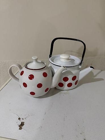 çaynı serviz: Çay dəsti, rəng - Ağ, Metal — 1