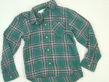 Shirts: Shirt 7 years, condition - Very good, pattern - Cell, color - Green