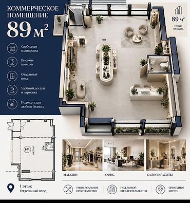 Коммерческое помещение 89 м² Под ПСО в ЖК Элес - Свободная планировка