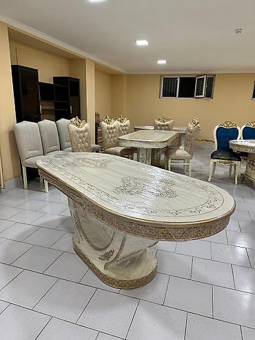 mdf panel: Qonaq otağı üçün, Yeni, Açılmayan, Dördbucaq masa, 6 stul — 4