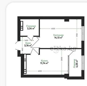 development: 1 комната, 37 м², АЮ Гранд Элитка, 3 этаж, ПСО (под самоотделку) — 1