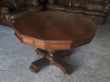 Setovi stolova i stolica: Drveni trpezarijski set – okrugli/višekutni sto sa 4 stolice - — 8